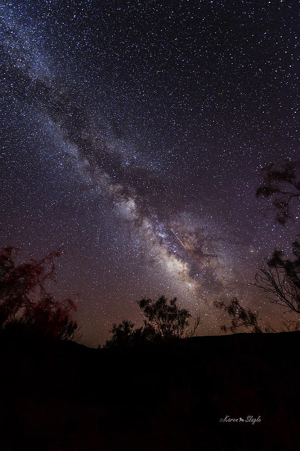 Milky Photograph - Hot August Night Under the Milky Way by Karen Slagle
