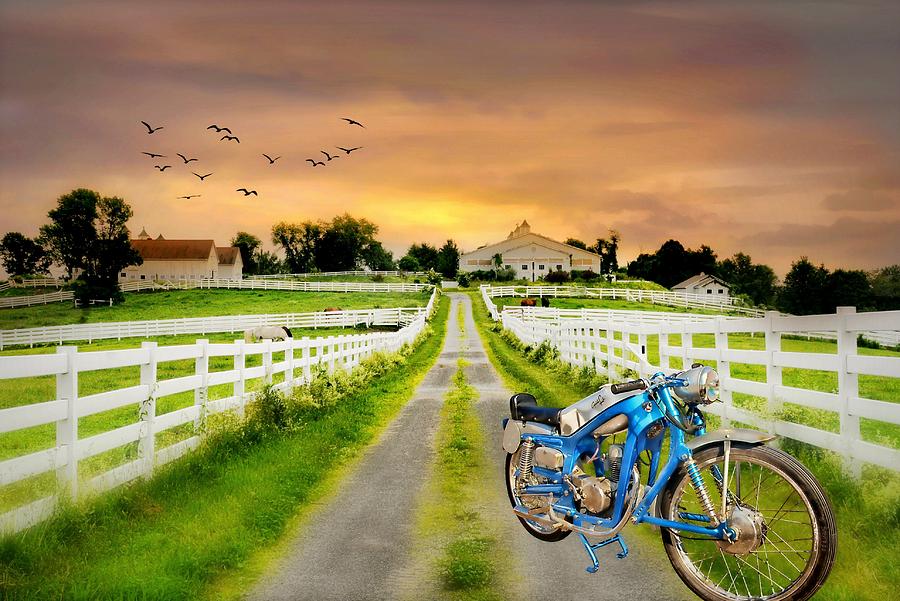 Hot Bike on the Farm Digital Art by Diana Angstadt