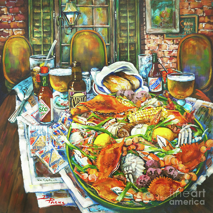 Boiled Crabs Painting - Hot Boiled Crabs by Dianne Parks