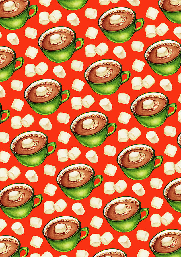 Candy Painting - Hot Cocoa Pattern by Kelly Gilleran