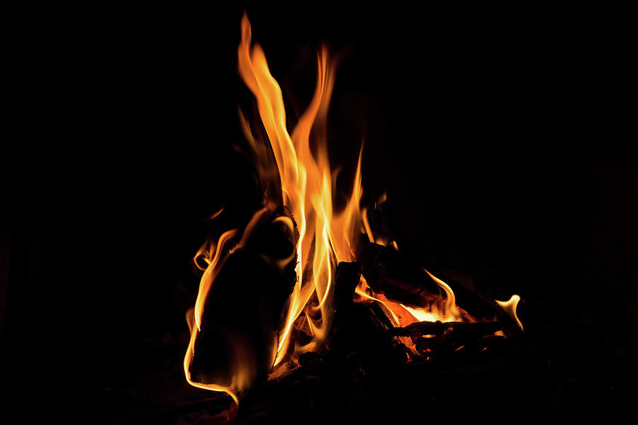 Hot Hygge - Cozy Fire in the Hearth Photograph by Georgia Mizuleva