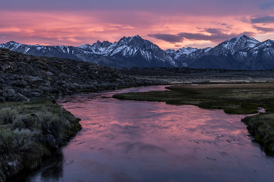 Mountain Photograph - Hot Creek Sunset by Cat Connor