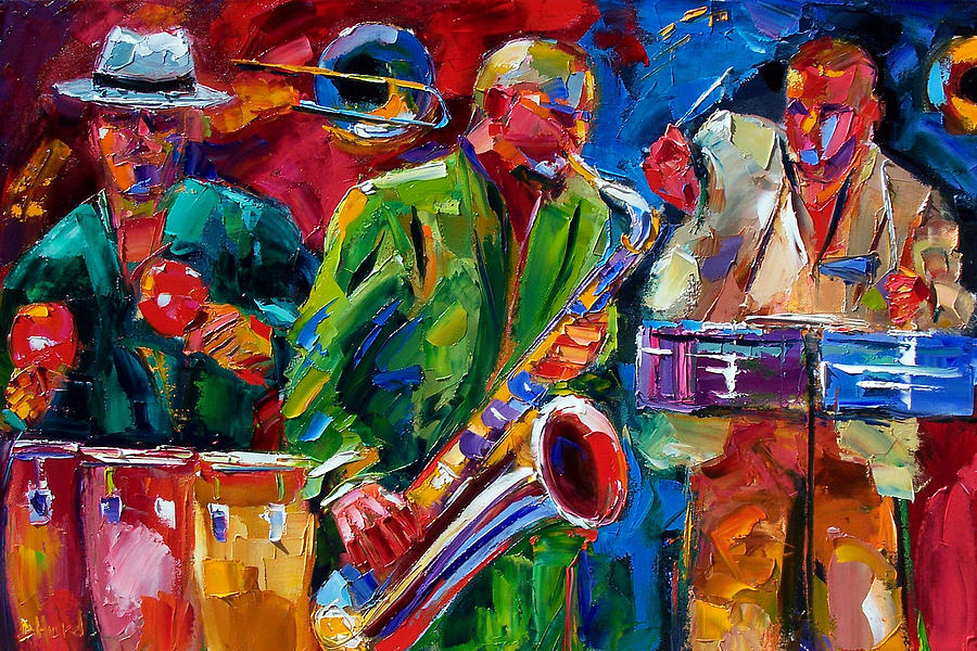 Hot Cuban Jazz Painting by Debra Hurd
