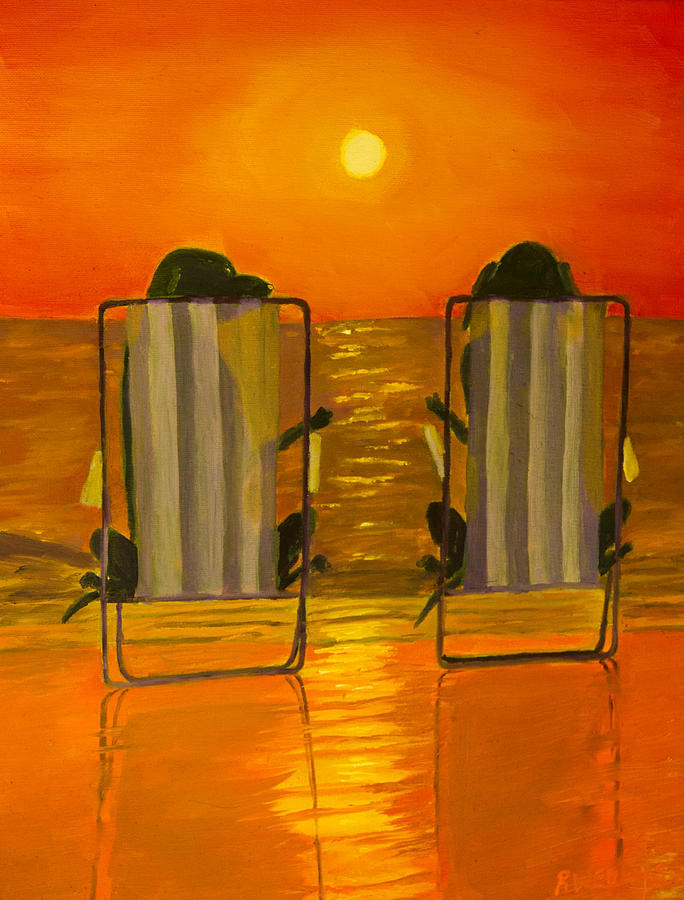 Hot Day At The Beach Painting
