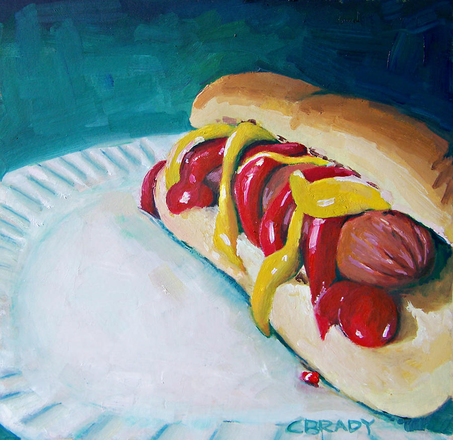 Hot Dog Painting - Hot Dog by Chelsie Brady