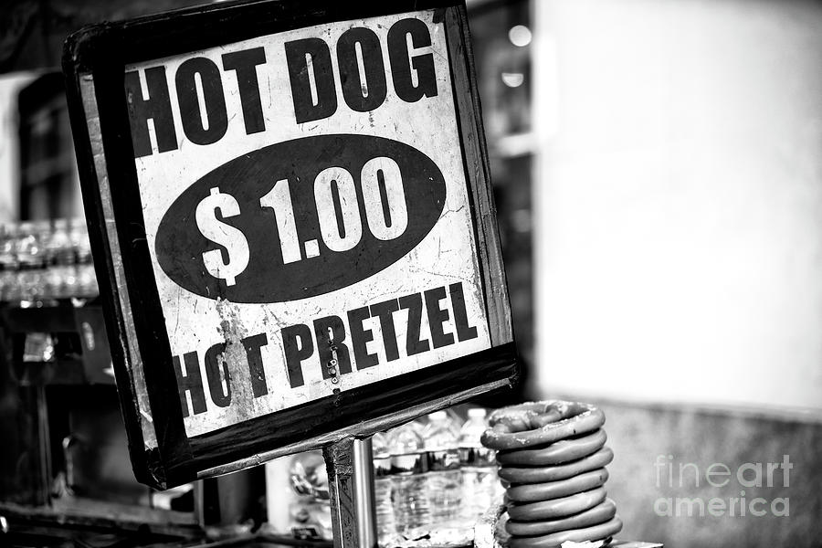 Hot Dog Hot Pretzel Sign in New York City Photograph by John Rizzuto