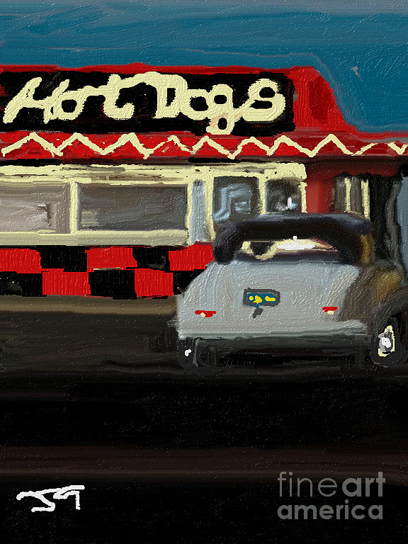 Hot dogs and a Juke box. Digital Art by Julie Grimshaw