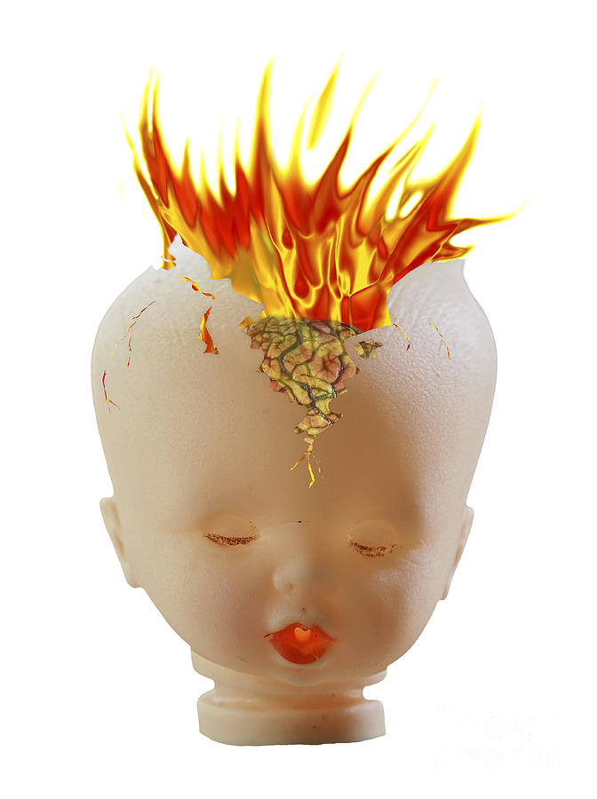 Голова пламени. Burning head Art.