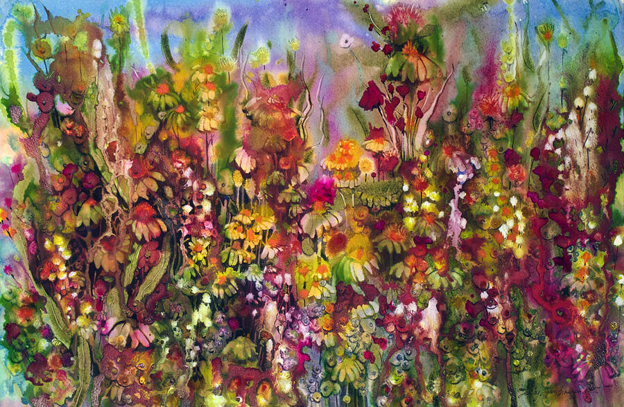 Flower Painting - Hot in the Middle by Shirley Sykes Bracken
