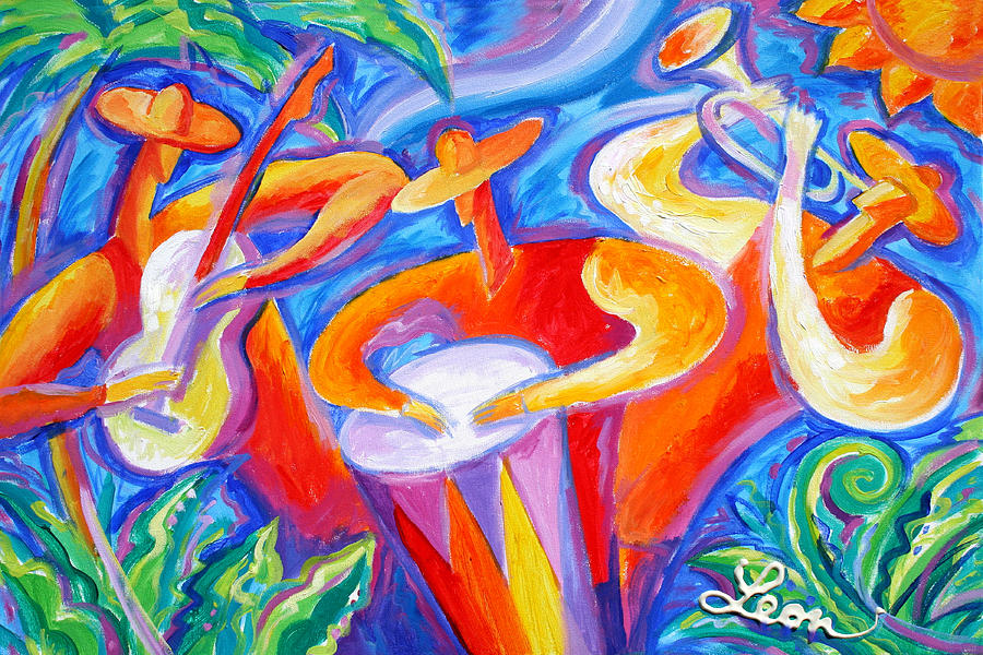 Hot Latin Jazz Painting by Leon Zernitsky
