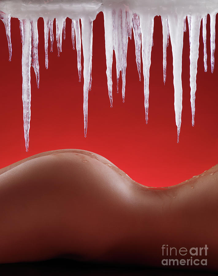 Hot naked woman body under melting icicles Photograph by Maxim Images Exquisite Prints