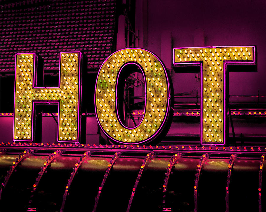Las Vegas Photograph - Hot neon sign Las vegas by Gary Warnimont