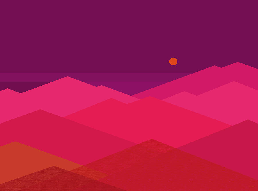 Landscape Digital Art - Hot Pink and Purple Landscape by Val Arie Landscape Digital Art - Hot Pink and Purple Landscape by Val Arie