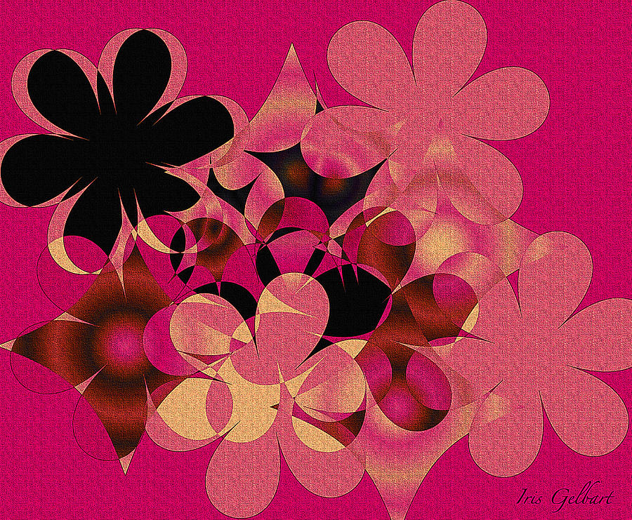 Hot Pink Blooms Digital Art by Iris Gelbart