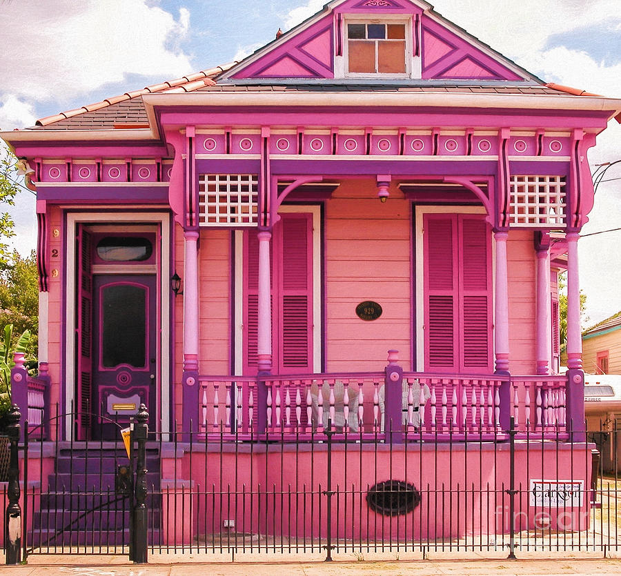 Hot Pink New Orleans Cottage Photograph by Kathleen K Parker