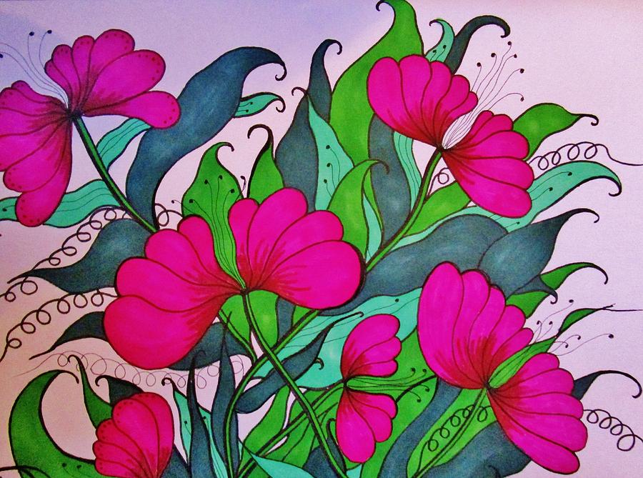 Hot Pink  Drawing by Rosita Larsson