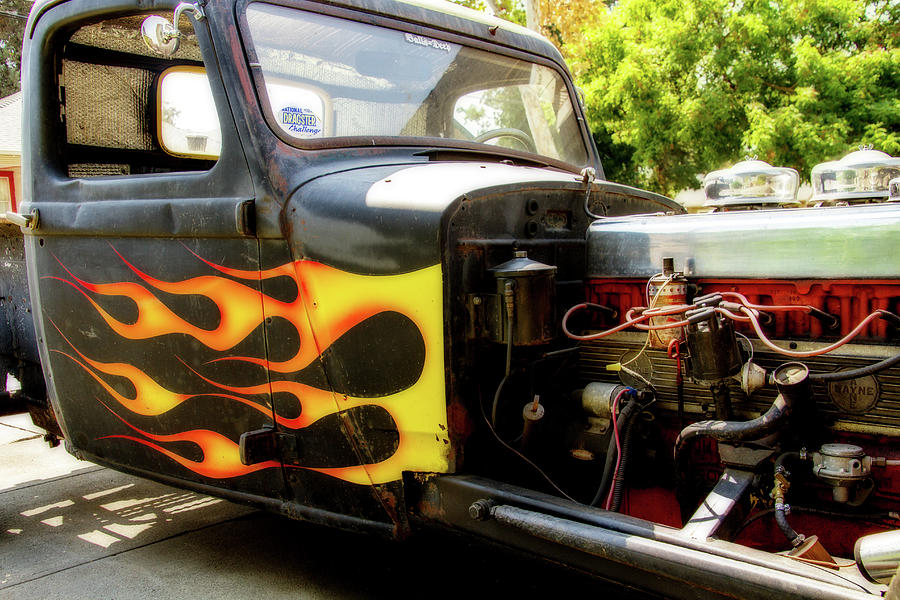 Hot Rod and Flames Digital Art by Terry Davis