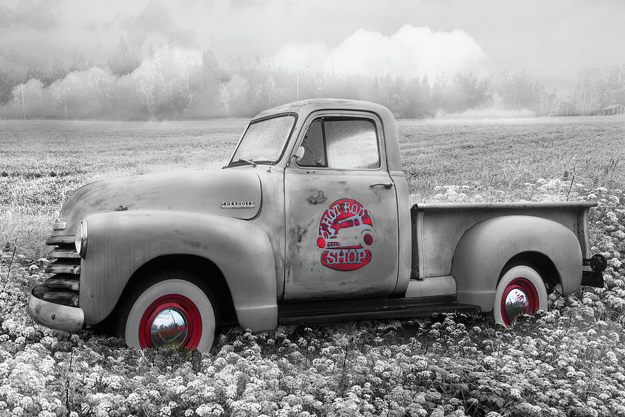 Hot Rod Chevrolet Pickup Truck in Black and White and Red Color  Photograph by Debra and Dave Vanderlaan