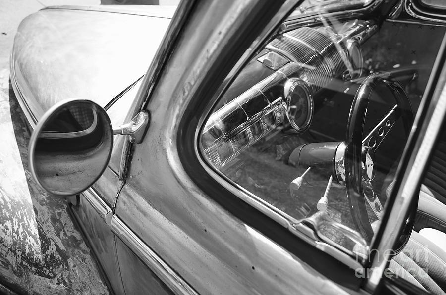 Hot Rod Ford - Mirror and Steering Wheel Photograph by Jason Freedman