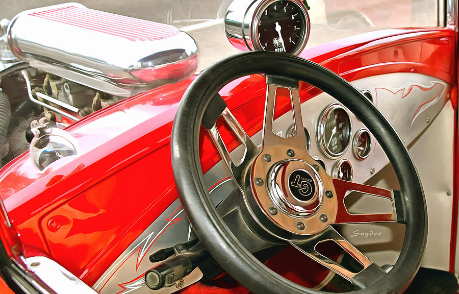 Hot Rod G T Steering Wheel Photograph by Floyd Snyder