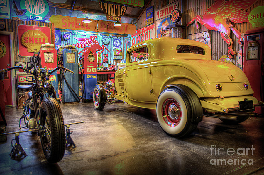 Hot Rod Garage 1 Photograph by Stuart Row