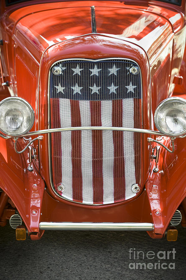 Hot Rod Grille Usa Flag Photograph by John MacLean