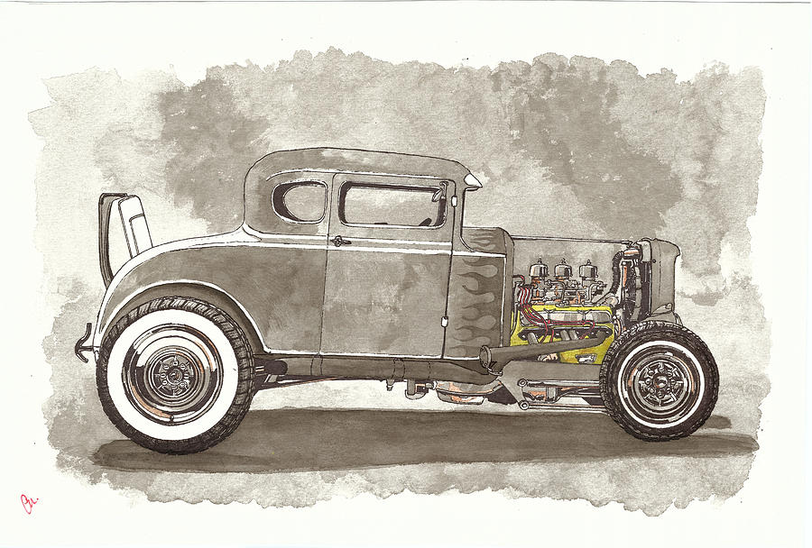 Hot Rod Painting by Jonathan Baldock