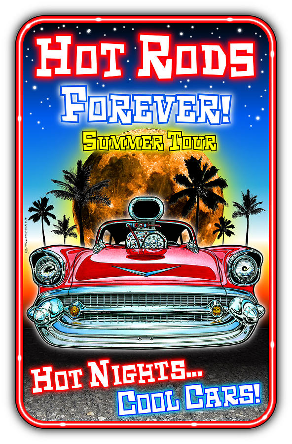 Hot Rods Forever Summer Tour Digital Art by K Scott Teeters