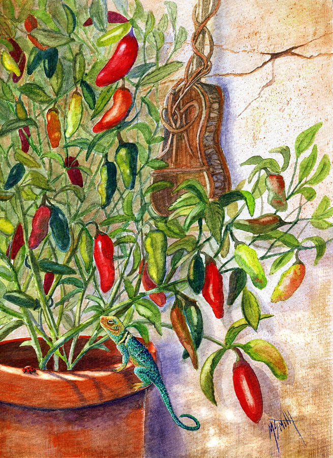 Hot Sauce On The Vine Painting by Marilyn Smith