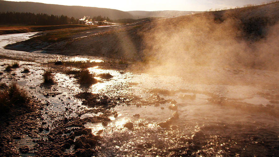 Yellowstone National Park Photograph - Hot spring by Jana Goode