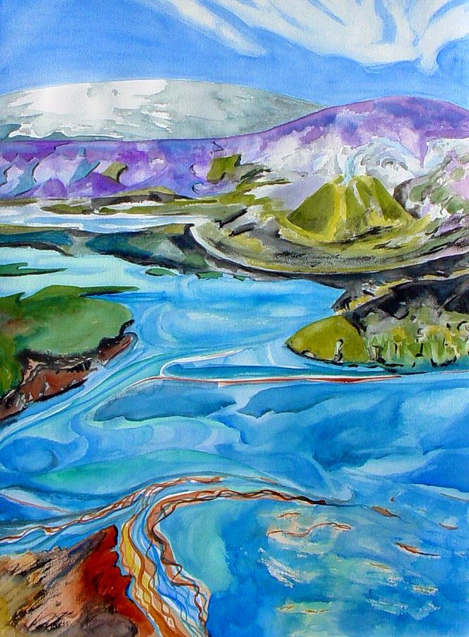Hot Springs Iceland Painting by Patricia Bigelow