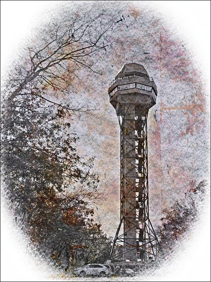 Hot Springs Mountain Tower_2c Digital Art by Walter Herrit
