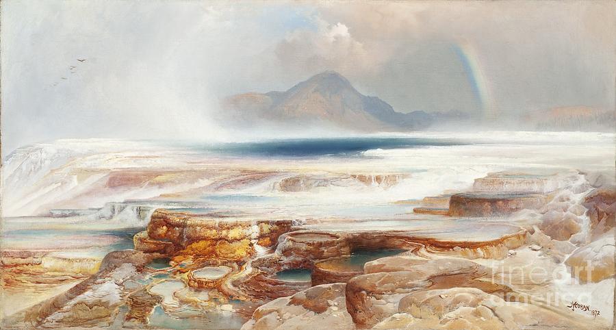 Hot Springs of the Yellowstone Painting by Celestial Images
