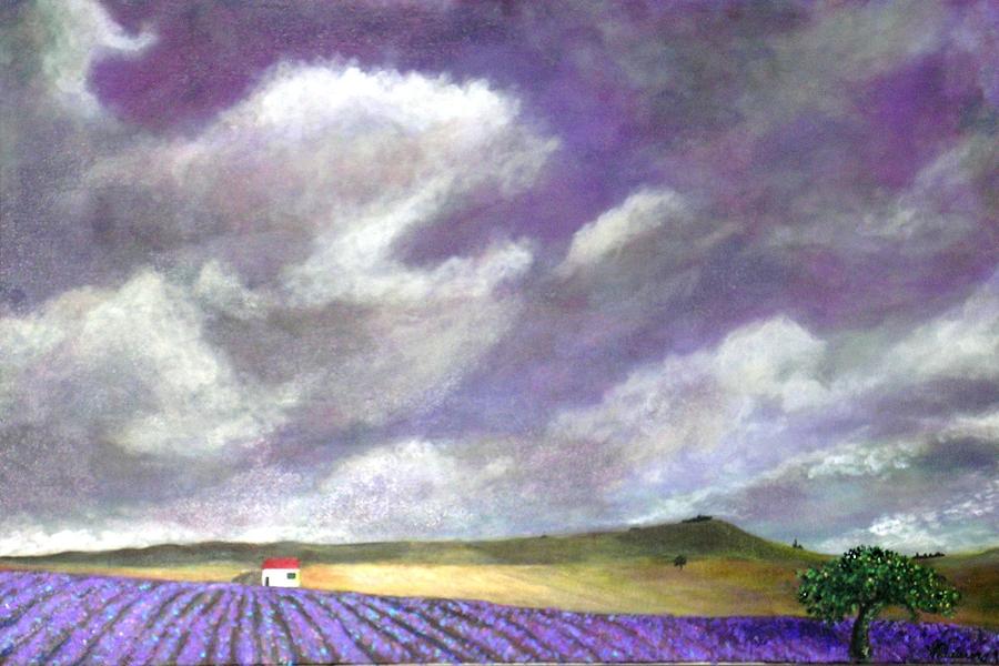 Hot Summer Day In Lavender Kingdom Painting by Marie-Line Vasseur