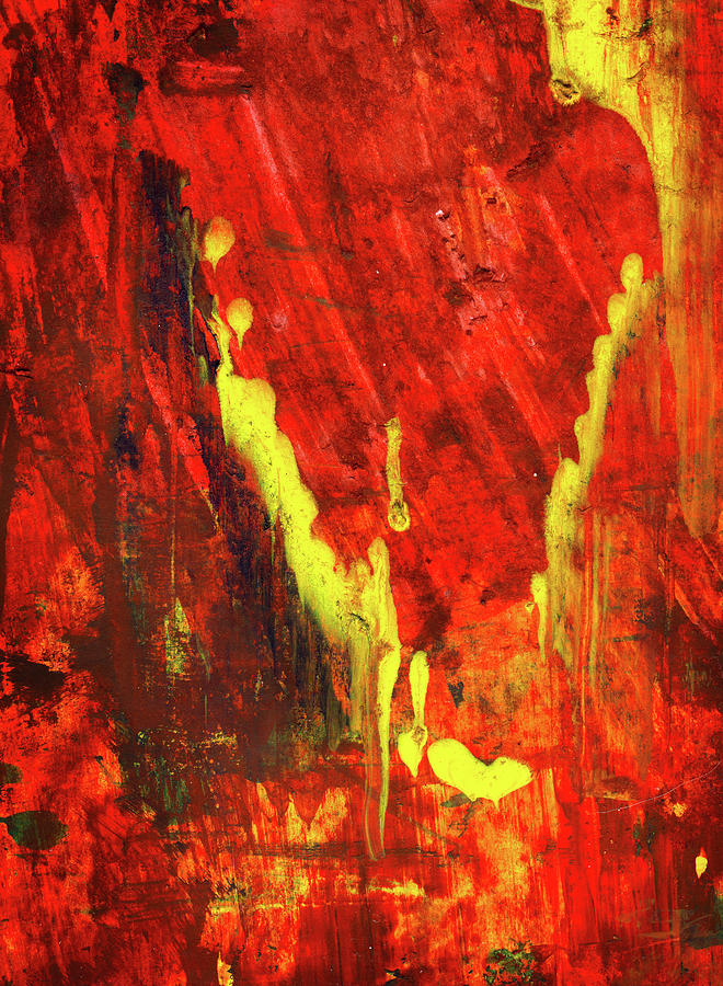 Hot Summer Night - Red And Yellow Abstract Painting Painting by Modern Abstract