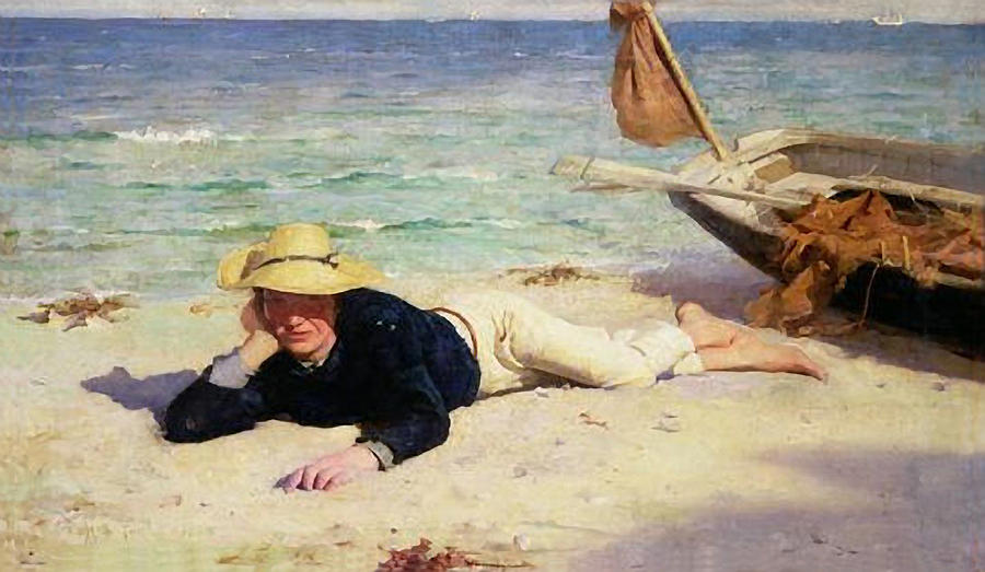 Hot Summers Day Painting by Henry Scott Tuke