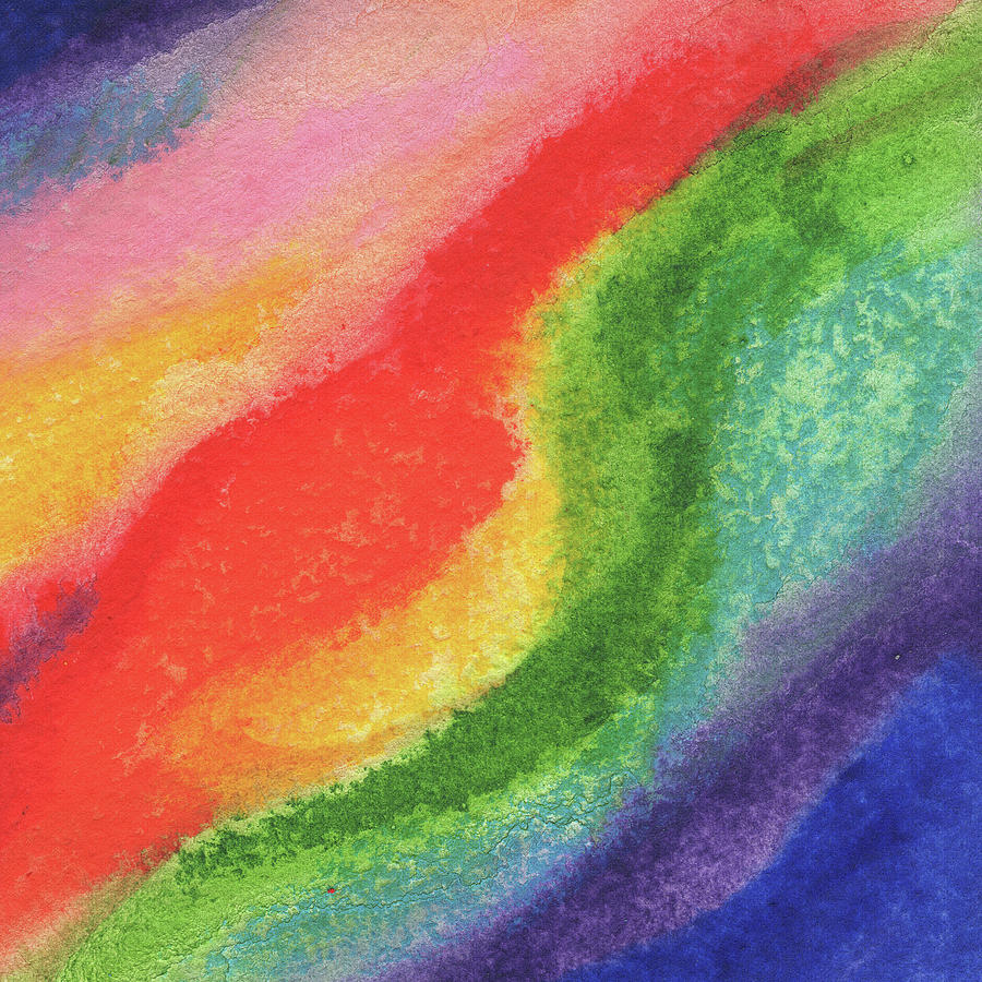 Hot Vivid Rainbow Abstract Decor II Painting by Irina Sztukowski