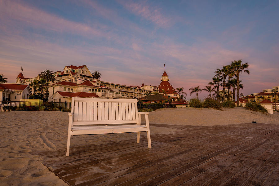 Hotel Del Bench Sunset Photograph by Scott Cunningham