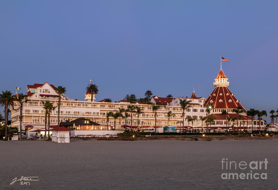 Hotel Del Coronado At Twilight Photograph by Jeffrey Stone Hotel Del Coronado At Twilight Photograph by Jeffrey Stone