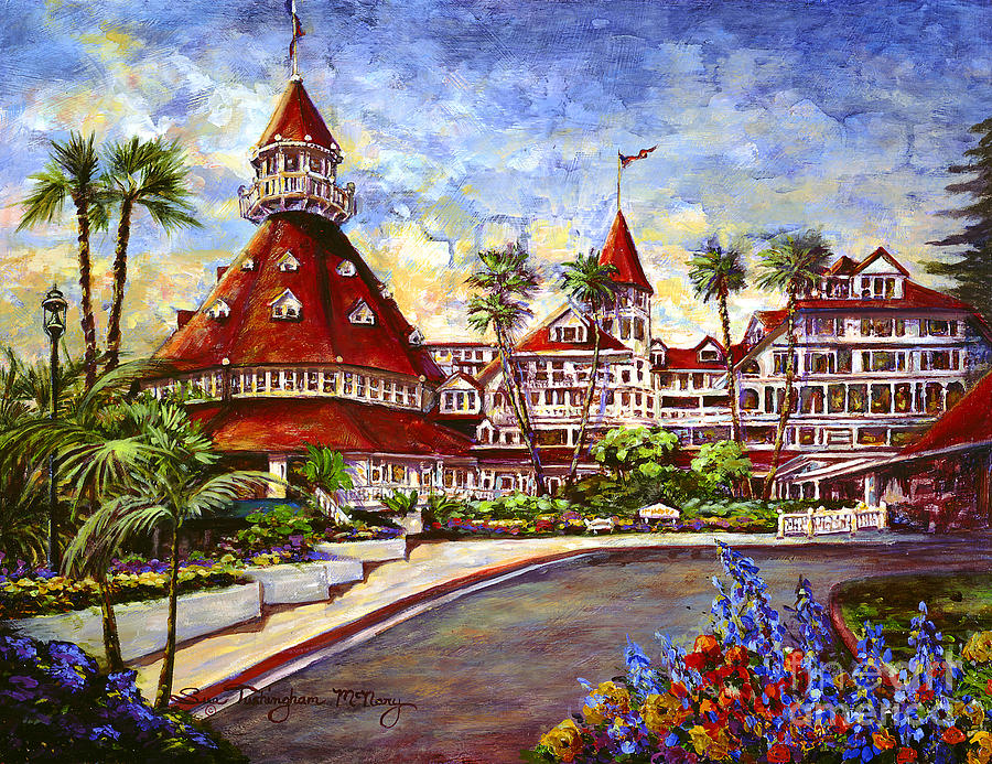Hotel Del with Flowers Painting by Glenn McNary