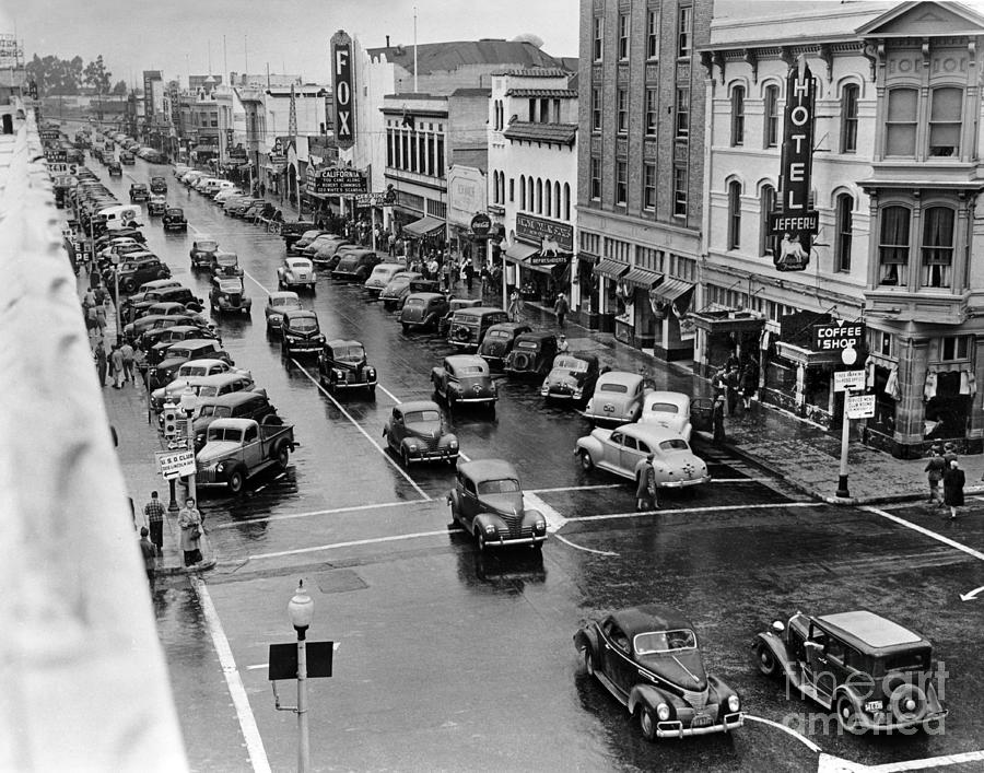 Fox Photograph - Hotel Jeffery, Main Street, Salinas 1945 by Monterey County Historical Society
