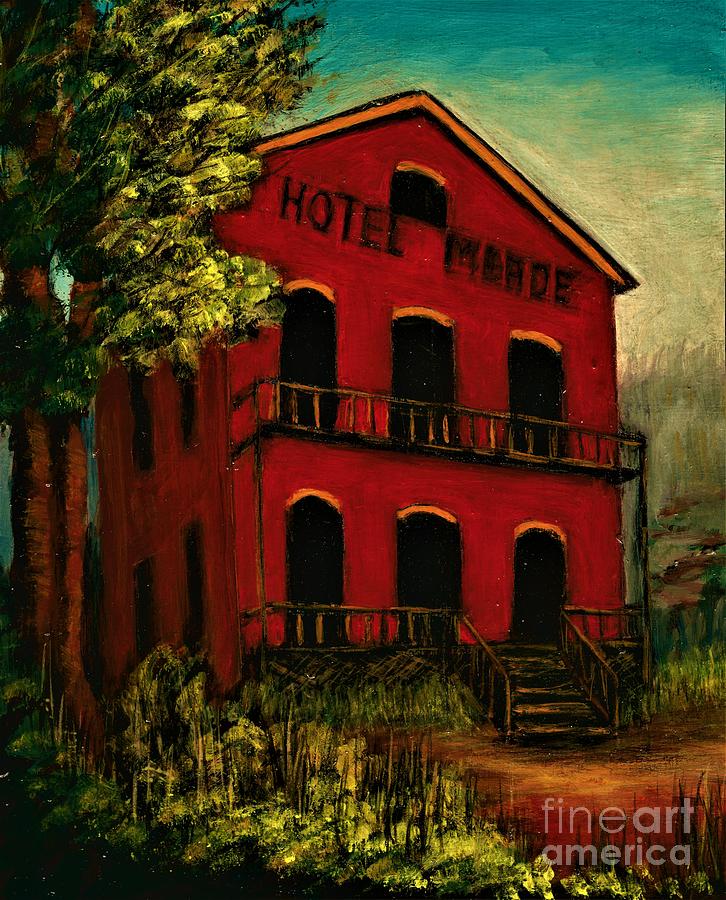 Hotel Meade Bannack MT  Painting by Allison Constantino