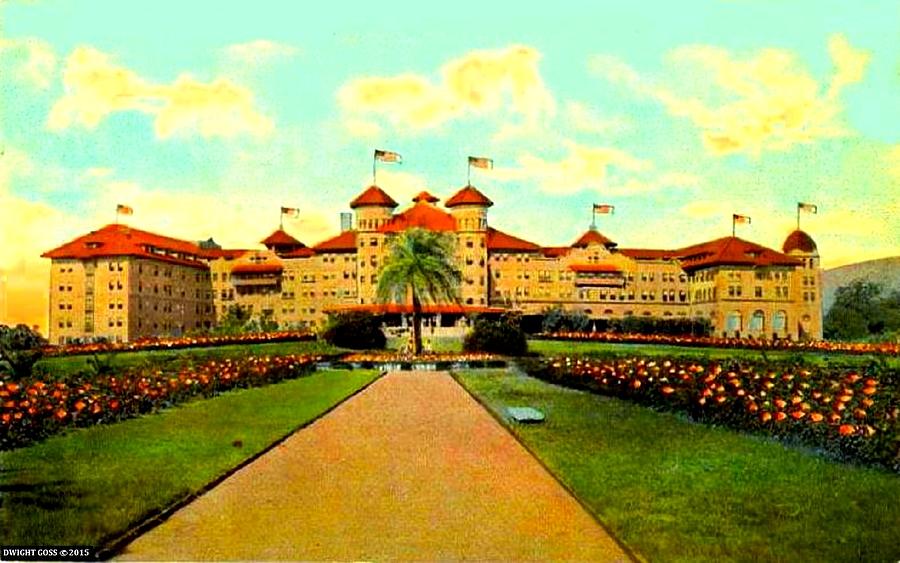 Hotel Potter And Grounds, Santa Barbara Ca, 1910 Mixed Media by Dwight