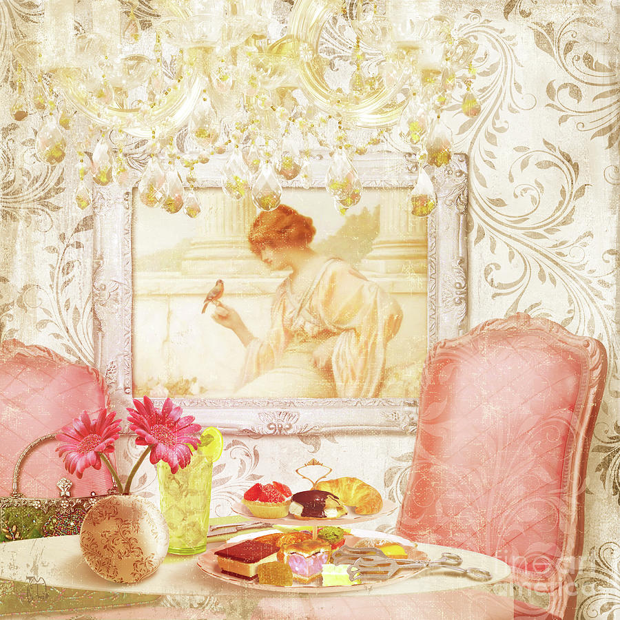 Hotel Paris, Tea Room for Lunch circa 12 Painting by Tina Lavoie