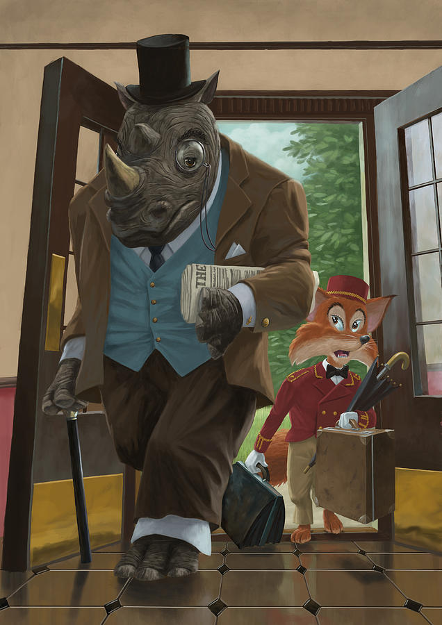 Hotel Rhino And Porter Fox Painting by Martin Davey
