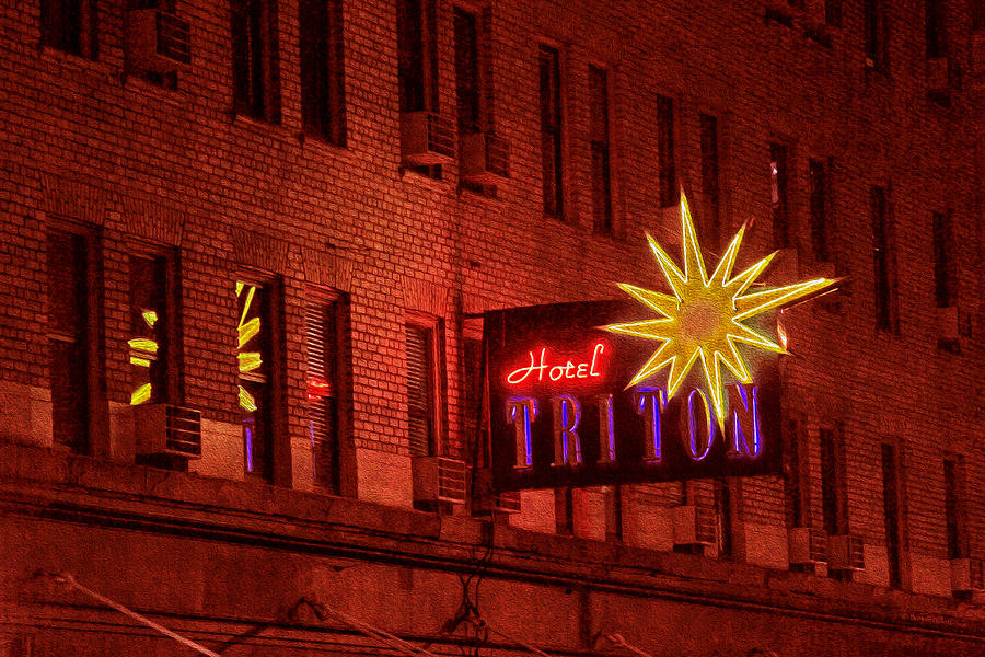 Hotel Triton Neon Sign Photograph by Bonnie Follett