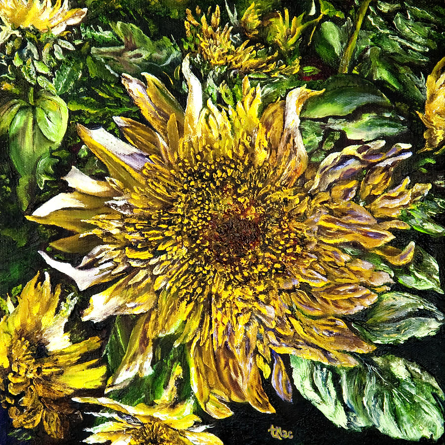 Still Life Painting - Hothouse Sunflowers by Terry R MacDonald