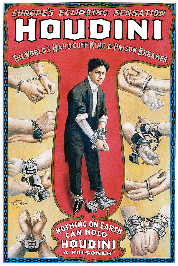 Magician Painting - Houdini The Worlds Handcuff King by Unknown