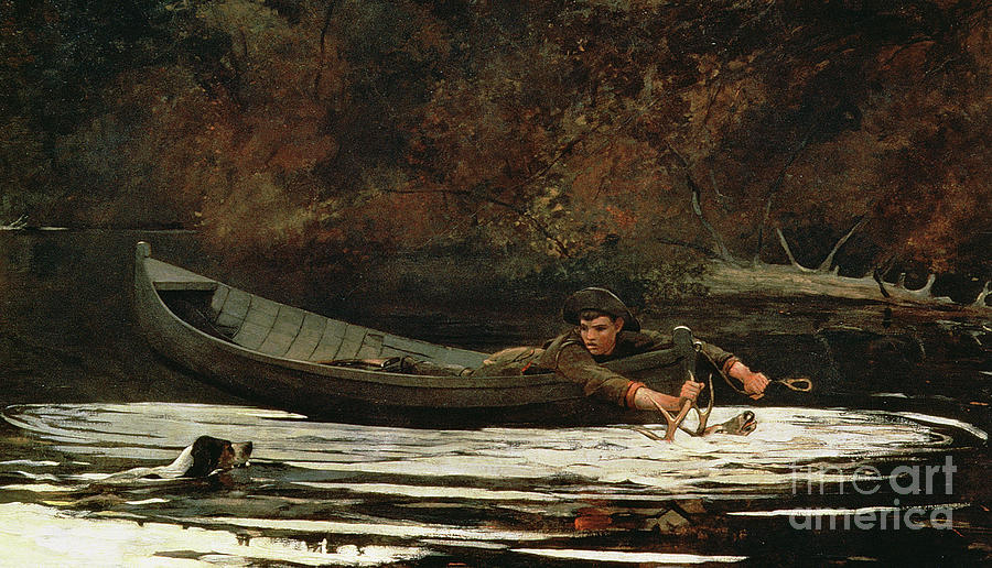 Winslow Homer Painting - Hound and Hunter by Winslow Homer