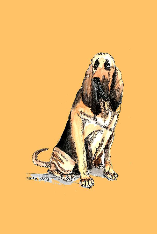 Hound dog Painting by Petra Stephens